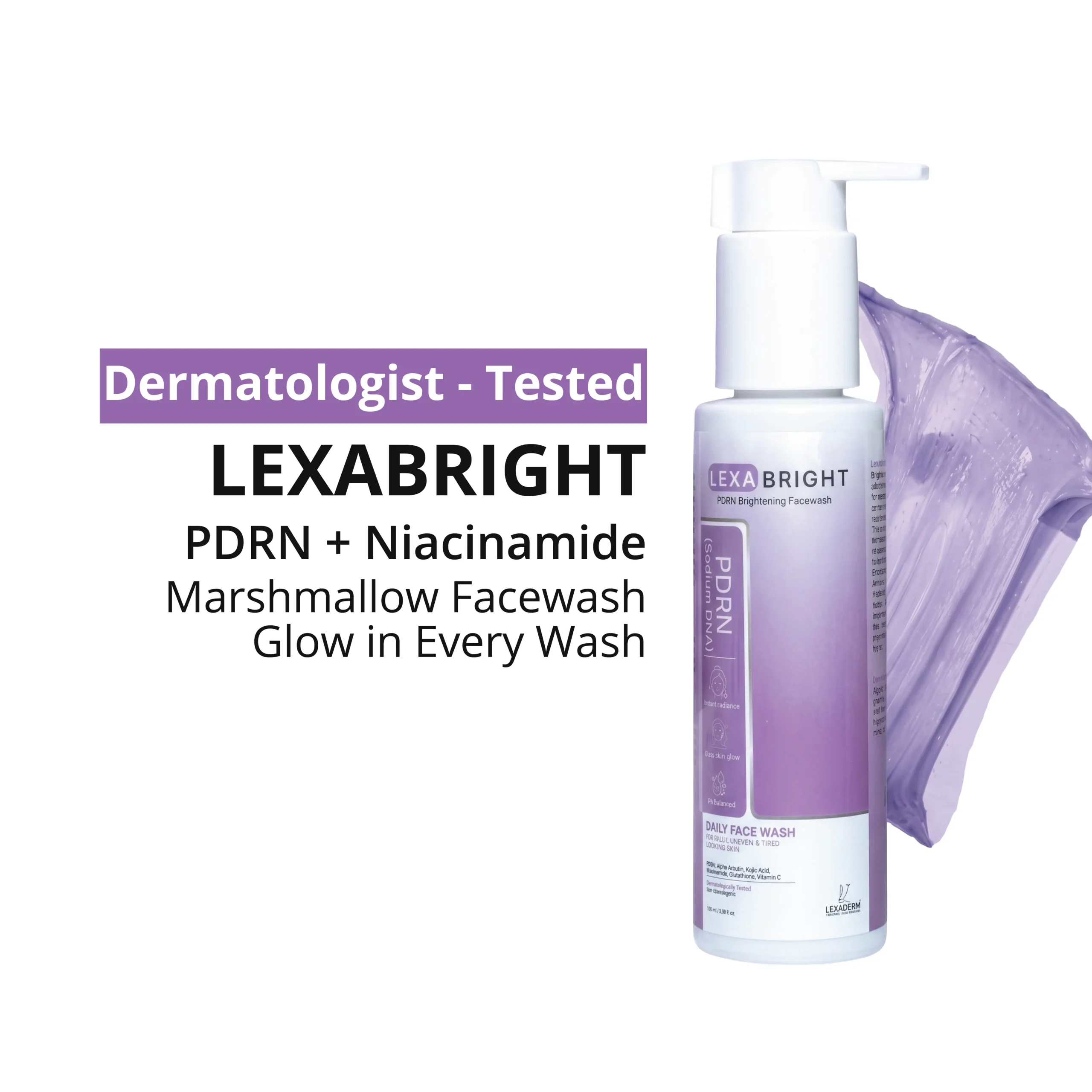 LEXA BRIGHT <br>PDRN + Niacinamide Whip Marshmallow Facewash